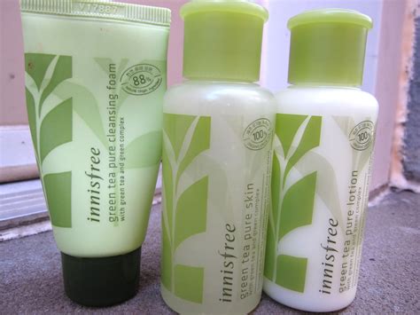 Review: Innisfree Green Tea Cleansing Foam, Pure Skin Toner and Pure Lotion |A Beautiful Zen