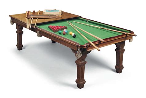 AN ENGLISH MAHOGANY SNOOKER/DINING TABLE