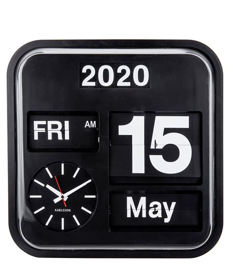 Karlsson Wall clock Wall Clock Big Flip Black (KA4200) | The Little ...