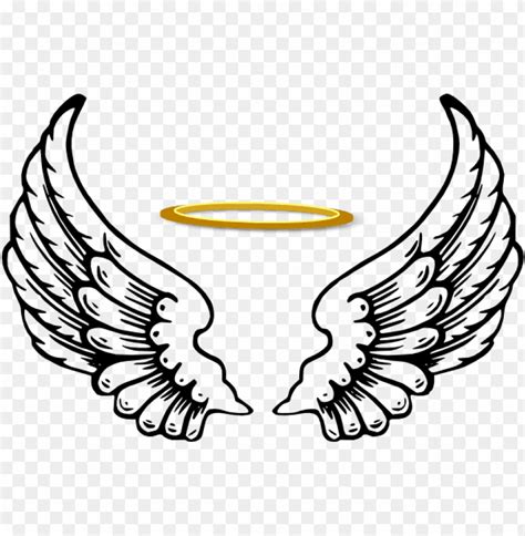 angel wings with halo - angel halo wing PNG image with transparent background | TOPpng