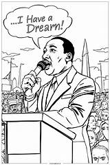 Martin Luther King Delivering The I Have A Dream Speech Coloring Page  sketch template