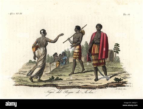 Natives of the kingdom of Ardra (Benin). Handcoloured copperplate ...