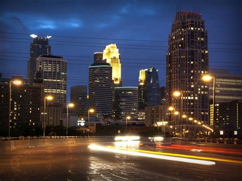 Downtown Minneapolis at night. | Duluth minnesota, Downtown, New york skyline