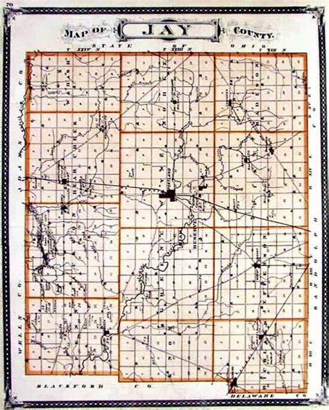 Map of Jay County, Indiana - Art Source International