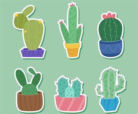 Cactus Themed Journaling Stickers Set