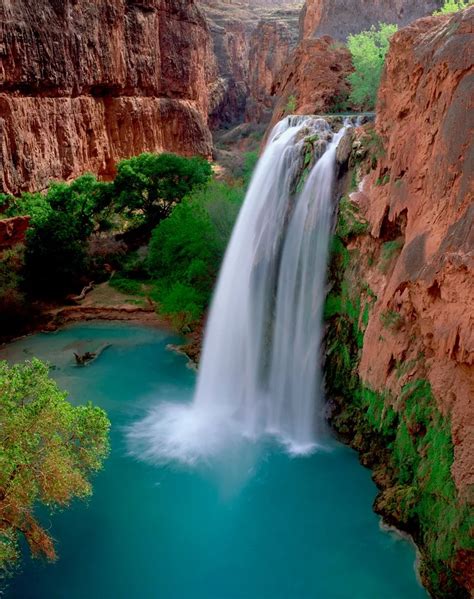 Havasu Falls, Havasupai Reservation, Grand Canyon National Park, Arizona, USA - Beautiful Places ...