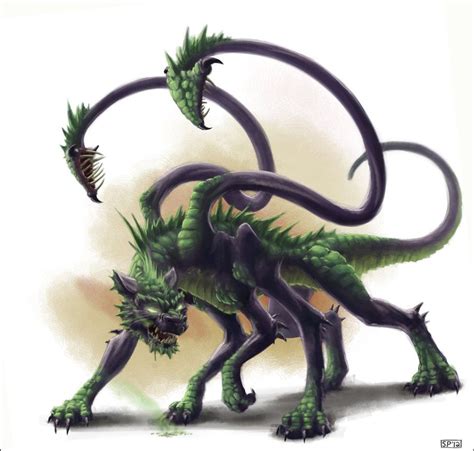 Half-Dragon Displacer Beast by SPipes on deviantART | Beast creature, Fantasy monster, Fantasy ...