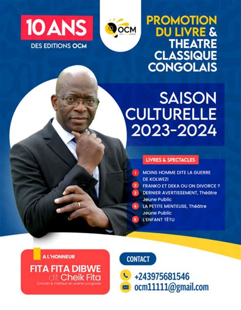 Avec un engagement en faveur du livre et du théâtre classique Congolais : Les Editions OCM ...