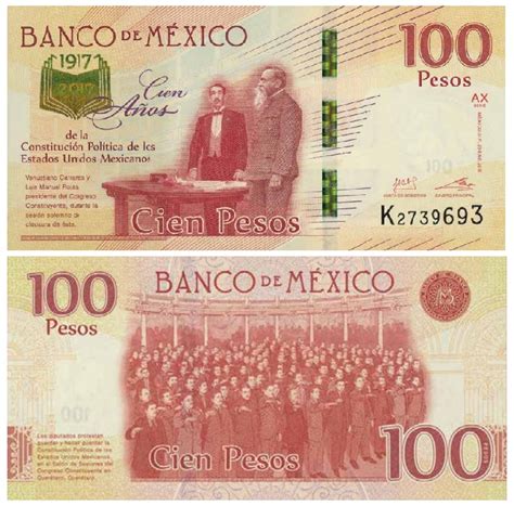 MEXICO: 100-PESO BANKNOTE COMMEMORATING THE 100TH ANNIVERSARY OF THE ...