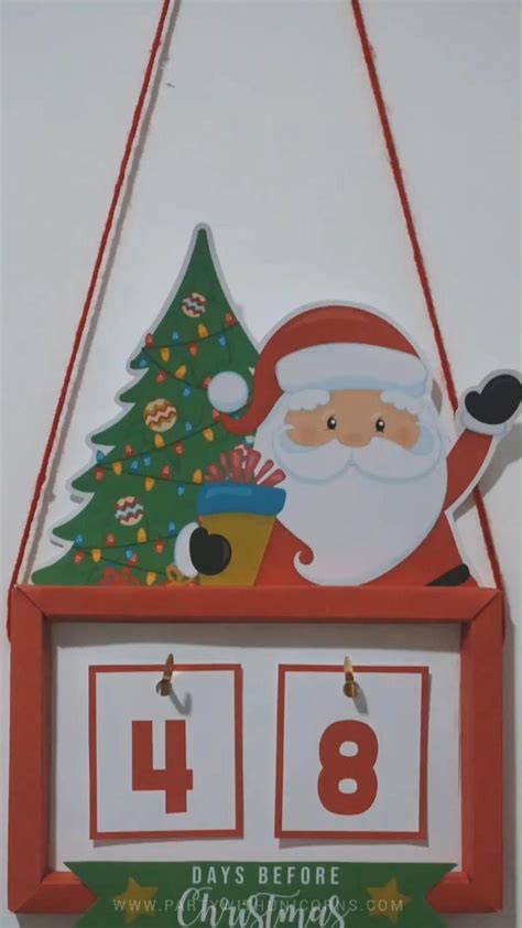 DIY Christmas Countdown Craft - Printable Template [Video] [Video] | Christmas crafts, Christmas ...