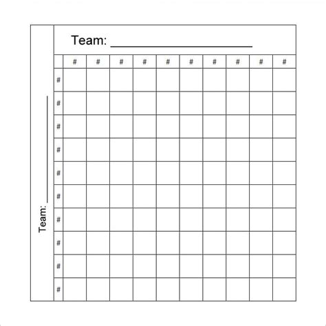 Free Printable 100 Square Football Board Print A 10x10 Grid Or Set One Up Virtually Using One Of ...