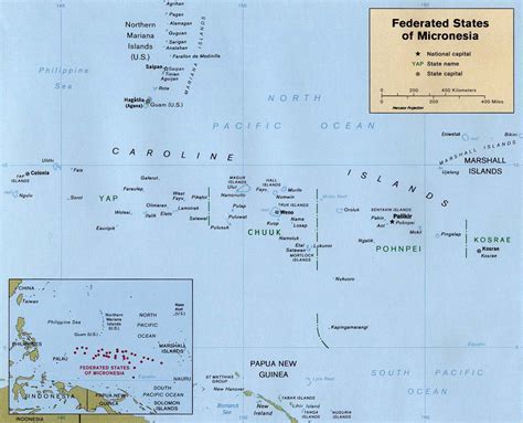 a map of the federated states of micronesia (FSM)