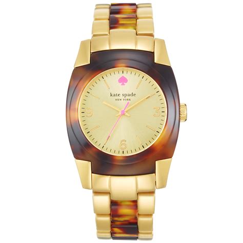 Kate Spade New York Watch Womens Skyline Tortoise and Goldtone Bracelet ...