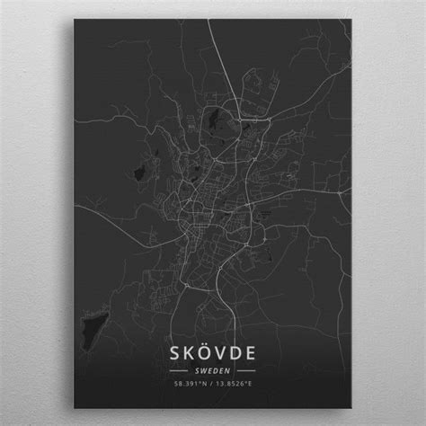 'Skovde, Sweden' Poster by Designer Map Art | Displate | Map art, Map ...