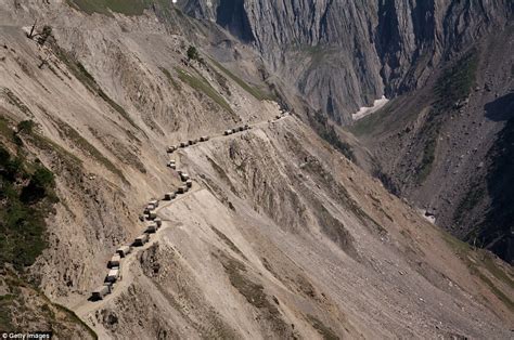 Over 11,500ft above sea level and no protective barriers: Is this terrifying mountain pass in ...
