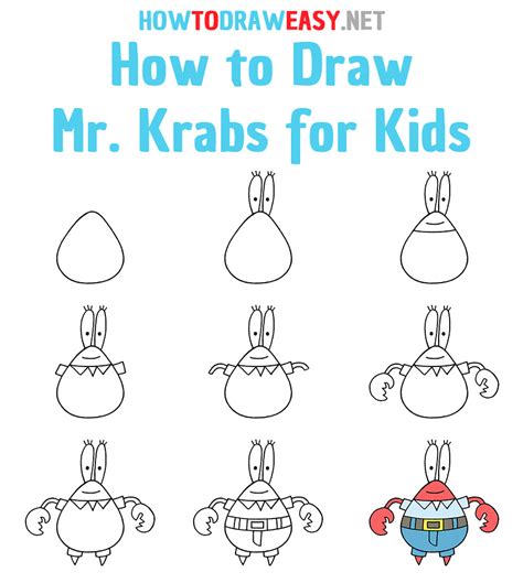 How To Draw Mr Krabs Step By Step Easy - BEST GAMES WALKTHROUGH