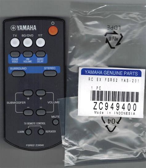 New Yamaha Soundbar Remote Control FSR62 ZC94940 YAS-201 YAS-201BL YAS ...