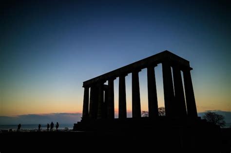 Premium Photo | Monuments on calton hill in edinburgh