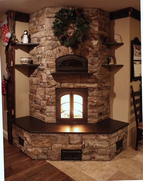 masonry heater tile at DuckDuckGo | Corner fireplace, Stone fireplace ...