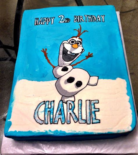 Disney's Frozen Olaf Buttercream Transfer Cake - CakeCentral.com