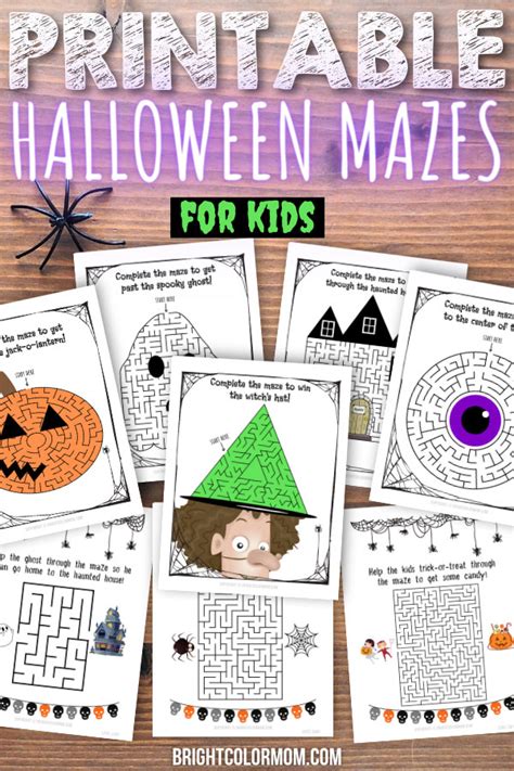 25 Not-So-Scary Halloween Maze Printable Worksheets for Kids