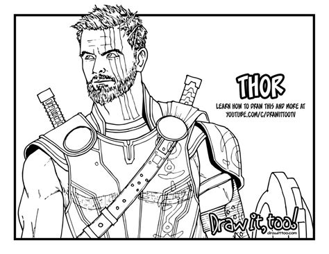 How to Draw THOR (Thor: Ragnarok) Drawing Tutorial | Draw it, Too!