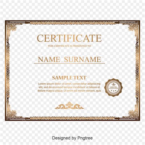 Gold Certificate Border Vector Art PNG, Gold Pattern Certificate Border, Border Clipart ...