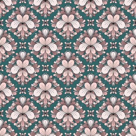 Premium Vector | Seamless emerald background with beautiful floral pattern in vector