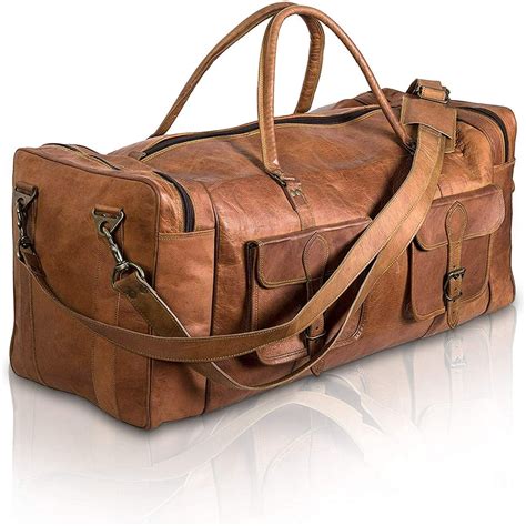 Leather Large 32 inch duffel bags for men holdall leather travel bag ...