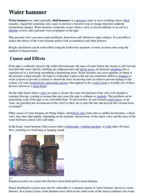 115869000 Water Hammer Calculation Formulas | Materials Science | Fluid ...