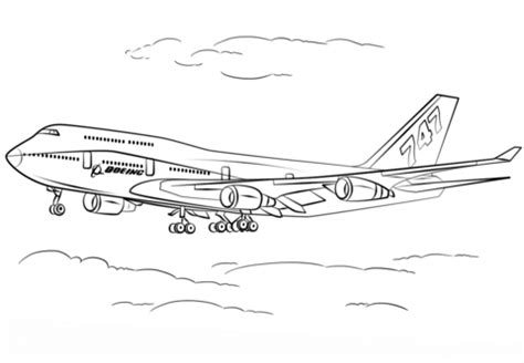 Desenho de Boeing 747-400 para colorir | Desenhos para colorir e ...