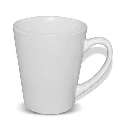 BLank Sublimation 12 oz white Ceramic cone shape Latte Mug coffee mugs for custom photo printing ...