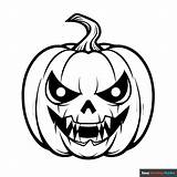 Scary Halloween Pumpkin Coloring Page  Easy Drawing Guides sketch template