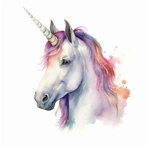 Premium AI Image | A unicorn with a rainbow mane and purple tail.