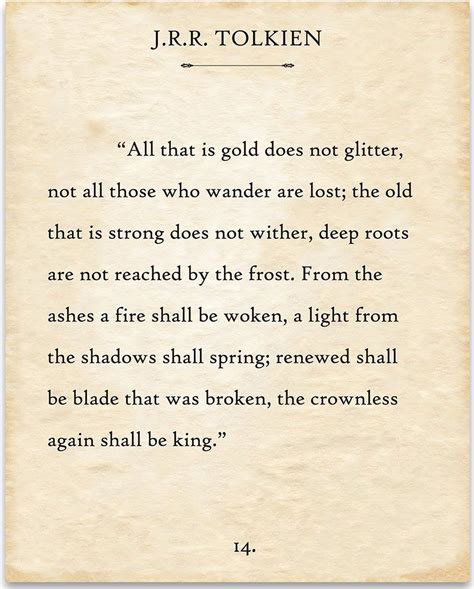 Buy J.R.R. Tolkien - All That Is Gold Does Not Glitter - Book Page ...