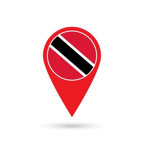 Map pointer with contry Trinidad and Tobago. Trinidad and Tobago flag ...