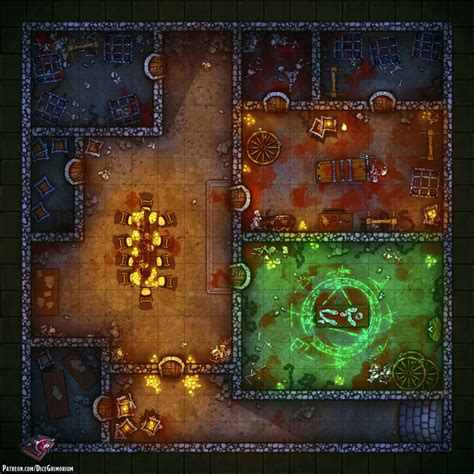 Zombie Workshop - D&D Map for Roll20 And Tabletop - Dice Grimorium