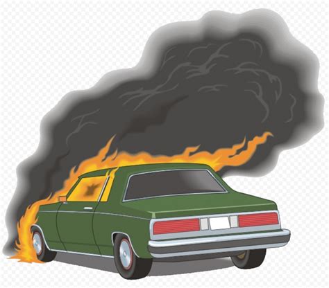 Cartoon Clipart Car On Fire PNG | Citypng