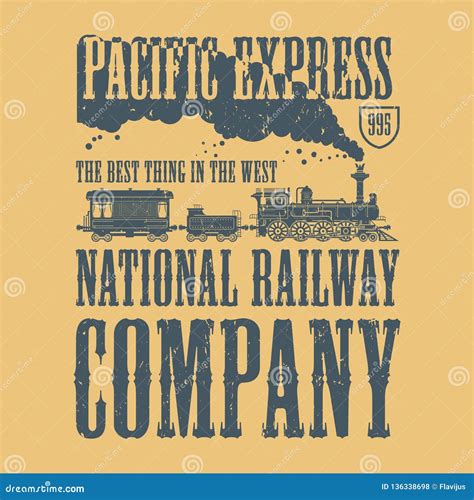 Vintage steam train poster stock vector. Illustration of heavy - 136338698