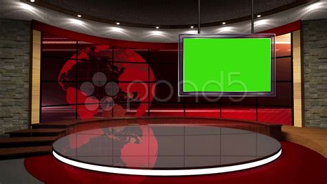 News TV Studio Set 07 - Virtual Green Screen Background Loop ~ Clip ...