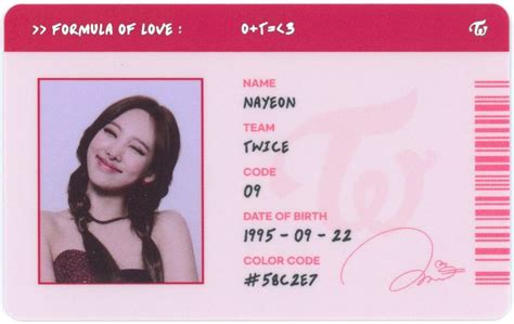 Index Paper, Birth Colors, Twice Album, Id Card Template, Nayeon Twice, Im Nayeon, Love Cards ...