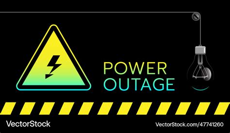 Banner of a power outage with a warning sign Vector Image