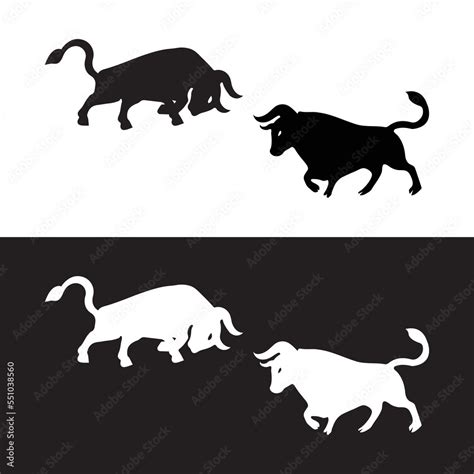 Black and white bull animal logo design . icon logo .silhouette logo ...