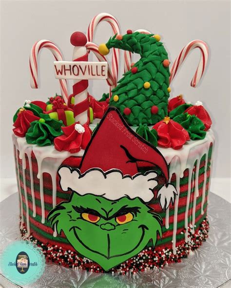 Grinch Christmas Cake | Decorações de bolo de natal, Doces de natal ...