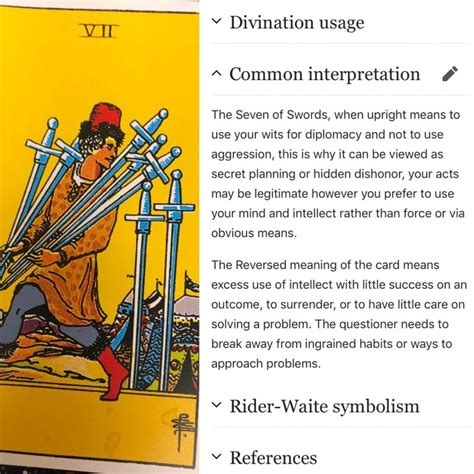 7 of Swords là gì? Ý nghĩa của lá bài 7 of Swords trong Tarot - Revelogue