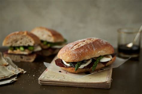 Bresaola, Asparagus and Fresh Mozzarella Sandwich | Volpi Foods