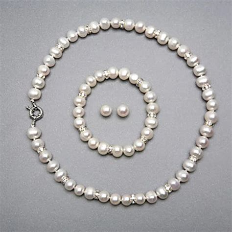 Aliexpress.com : Buy Natural White Freshwater Pearl Wedding Jewelry Sets for Brides Geniune ...