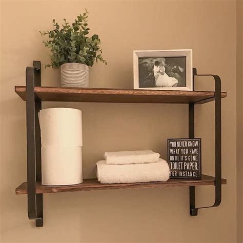 Heavy Duty Wood Floating Shelves Wall Mounted Storage Shelves f Kitchen Bathroom | eBay