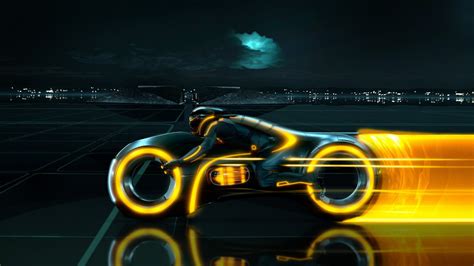 Wallpaper : night, vehicle, movies, Light Cycle, Tron Legacy, light, screenshot, computer ...