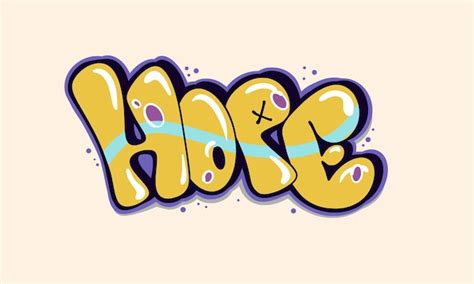 Letras dibujadas a mano estilo hope graffiti bubble | Vector Premium